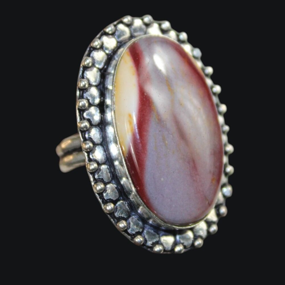Imperial Jasper Statement Ring Sterling Silver Bo… - image 5